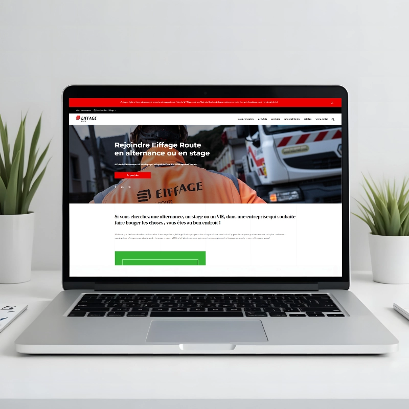 Mockup Eiffage Route - Création de site web