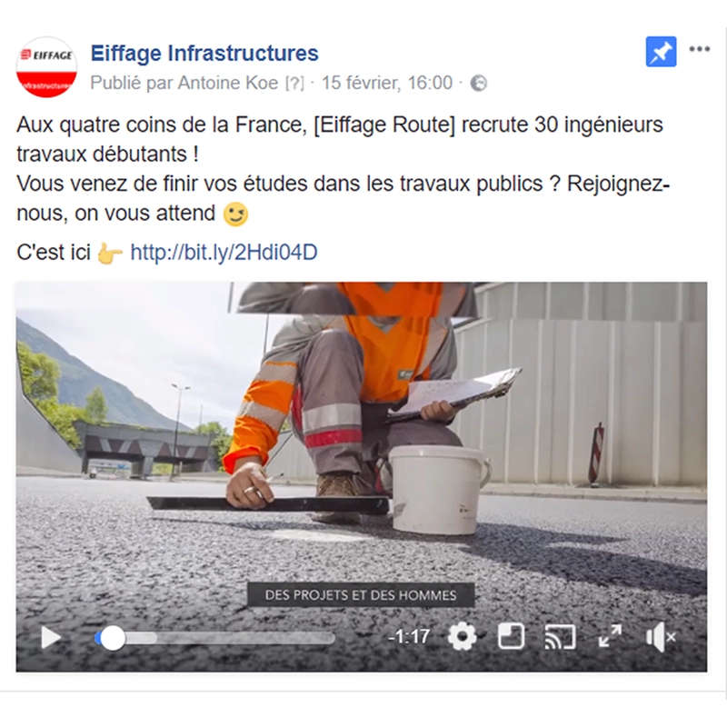 Publication réseaux sociaux Eiffage